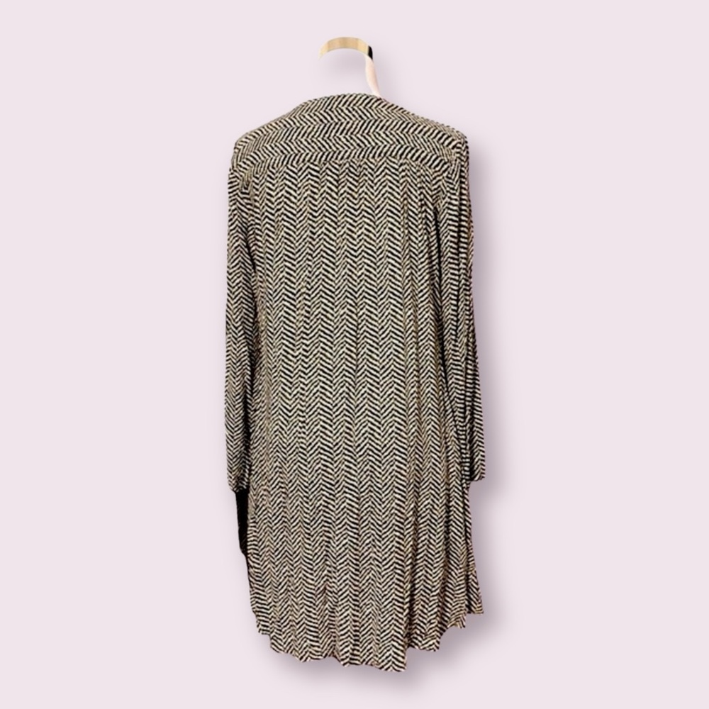 11.1. Tylho Lace-Up Striped 3/4 Sleeve Dress Size S - Picture 4 of 5